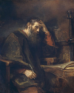 Rembrandt van Rijn The Apostle Paul, c. 1657 oil on canvas, 131.5 x 104.4 cm (51 3/4 x 41 1/8); framed: 177.8 x 150.5 x 13.3 cm (70 x 59 1/4 x 5 1/4) National Gallery of Art, Washington, Widener Collection